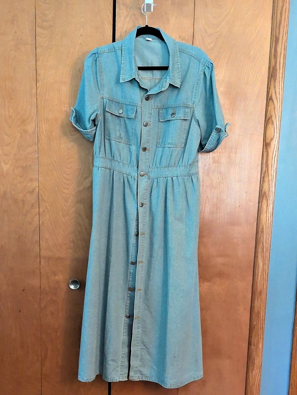 Denim Shirt Dress in Blue Size XL Like New